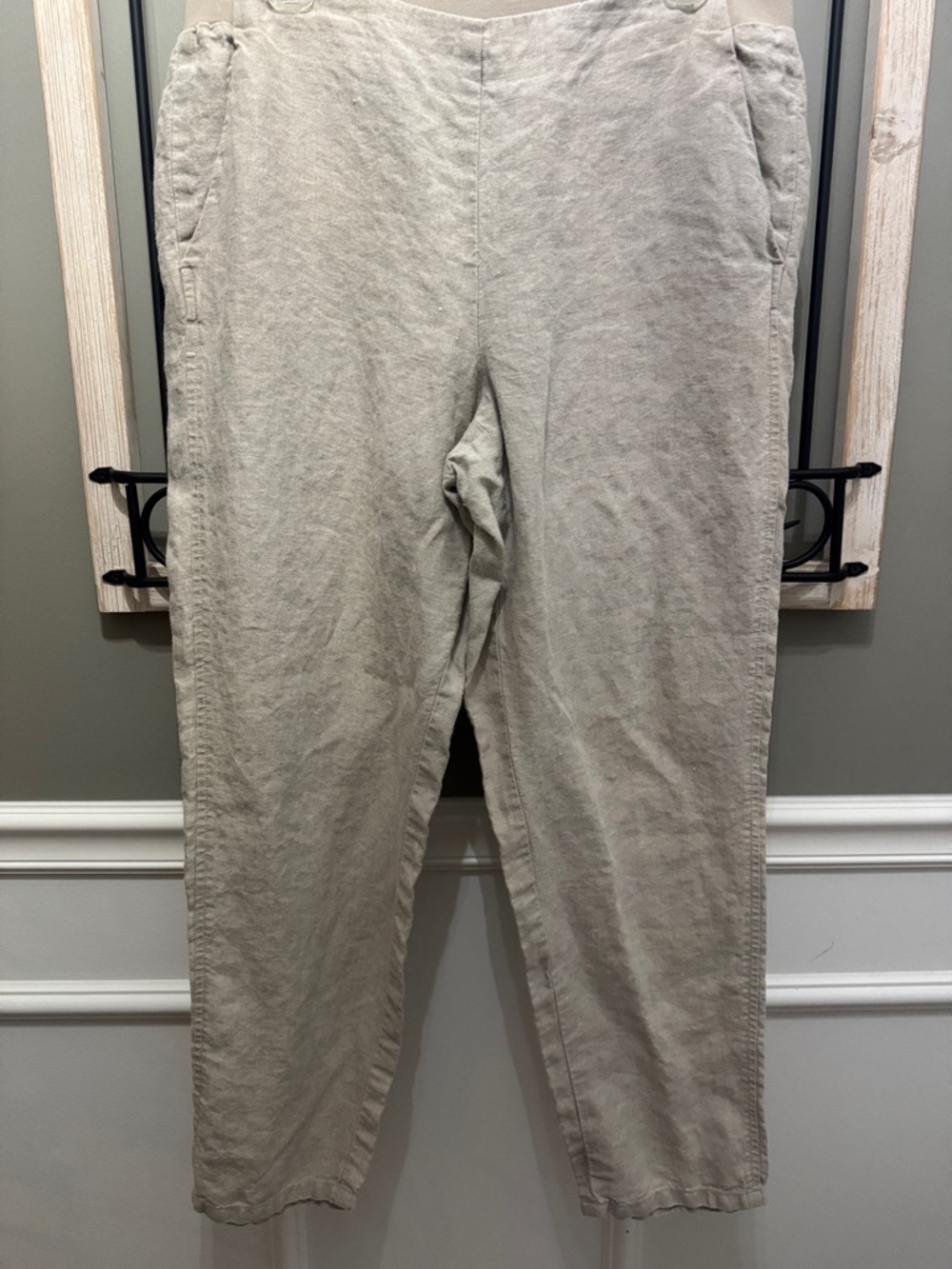 J. Jill Lightweight Khaki-Tone Linen love linen M Pants